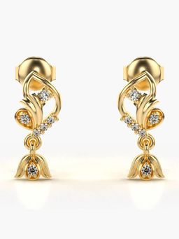 Valanova - Hallmarked 18K Gold and Certified Lab Grown Diamond 0.13Cts Gold Drop Earrings