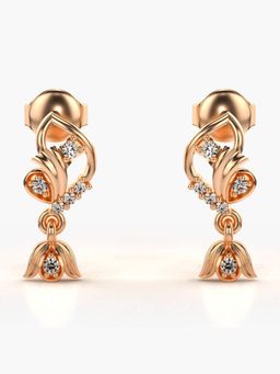 Valanova - Hallmarked 14K Gold and Certified Lab Grown Diamond 0.13Cts Rose Gold Drop Earrings