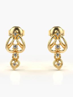 Valanova - Hallmarked 14K Gold and Certified Lab Grown Diamond 0.07Cts Gold Drop Earrings