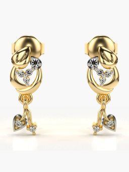 Valanova - Hallmarked 14K Gold and Certified Lab Grown Diamond 0.10Cts Gold Drop Earrings