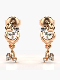 Valanova - Hallmarked 14K Gold and Certified Lab Grown Diamond 0.10Cts Rose Gold Drop Earrings