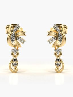 Valanova - Hallmarked 18K Gold and Certified Lab Grown Diamond 0.20Cts Gold Drop Earrings