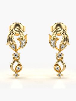 Valanova - Hallmarked 18K Gold and Certified Lab Grown Diamond 0.15Cts Gold Drop Earrings