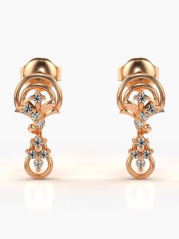 Valanova - Hallmarked 18K Gold and Certified Lab Grown Diamond 0.16Cts Rose Gold Drop Earrings