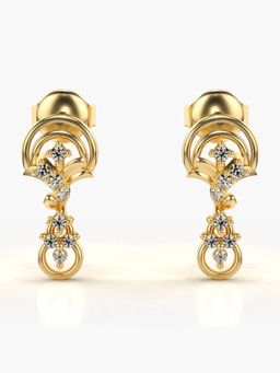 Valanova - Hallmarked 14K Gold and Certified Lab Grown Diamond 0.16Cts Gold Drop Earrings