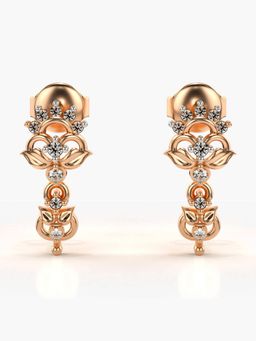 Valanova - Hallmarked 14K Gold and Certified Lab Grown Diamond 0.15Cts Rose Gold Drop Earrings
