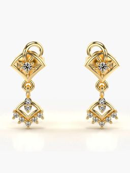 Valanova - Hallmarked 14K Gold and Certified Lab Grown Diamond 0.14Cts Gold Drop Earrings