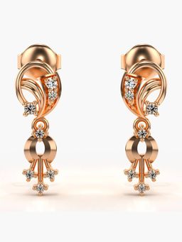 Valanova - Hallmarked 18K Gold and Certified Lab Grown Diamond 0.13Cts Rose Gold Drop Earrings