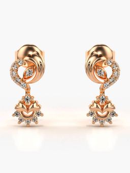 Valanova - Hallmarked 18K Gold and Certified Lab Grown Diamond 0.27Cts Rose Gold Drop Earrings