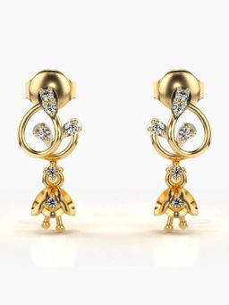 Valanova - Hallmarked 14K Gold and Certified Lab Grown Diamond 0.14Cts Gold Drop Earrings