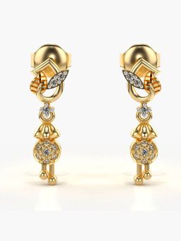 Valanova - Hallmarked 18K Gold and Certified Lab Grown Diamond 0.13Cts Gold Drop Earrings