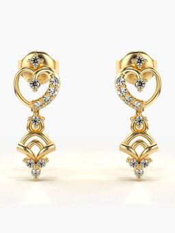 Valanova - Hallmarked 14K Gold and Certified Lab Grown Diamond 0.19Cts Gold Drop Earrings
