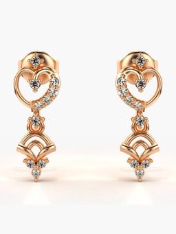 Valanova - Hallmarked 14K Gold and Certified Lab Grown Diamond 0.19Cts Rose Gold Drop Earrings