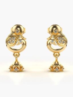 Valanova - Hallmarked 14K Gold and Certified Lab Grown Diamond 0.12Cts Gold Drop Earrings