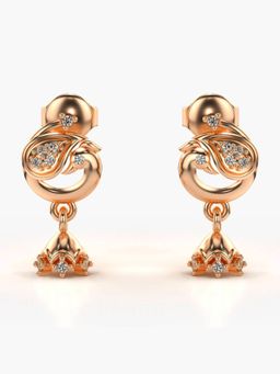 Valanova - Hallmarked 14K Gold and Certified Lab Grown Diamond 0.12Cts Rose Gold Drop Earrings