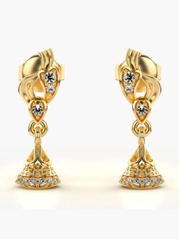 Valanova - Hallmarked 18K Gold and Certified Lab Grown Diamond 0.14Cts Gold Drop Earrings