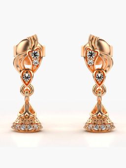 Valanova - Hallmarked 18K Gold and Certified Lab Grown Diamond 0.14Cts Rose Gold Drop Earrings