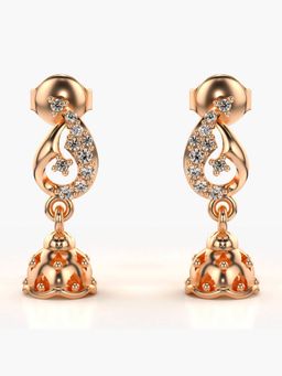 Valanova - Hallmarked 14K Gold and Certified Lab Grown Diamond 0.18Cts Rose Gold Drop Earrings