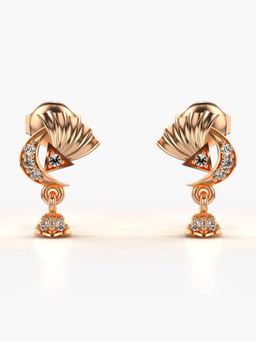 Valanova - Hallmarked 18K Gold and Certified Lab Grown Diamond 0.11Cts Rose Gold Drop Earrings