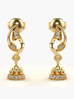Valanova - Hallmarked 18K Gold and Certified Lab Grown Diamond 0.12Cts Gold Drop Earrings