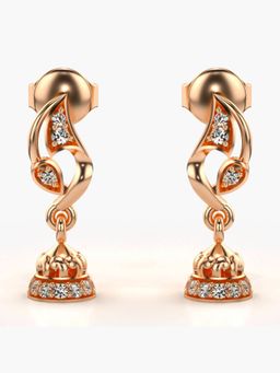 Valanova - Hallmarked 18K Gold and Certified Lab Grown Diamond 0.12Cts Rose Gold Drop Earrings