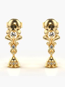 Valanova - Hallmarked 18K Gold and Certified Lab Grown Diamond 0.07Cts Gold Drop Earrings