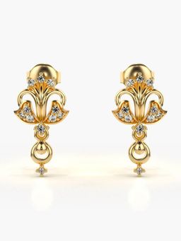 Valanova - Hallmarked 14K Gold and Certified Lab Grown Diamond 0.18Cts Gold Drop Earrings