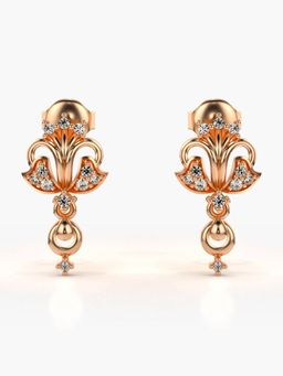 Valanova - Hallmarked 14K Gold and Certified Lab Grown Diamond 0.18Cts Rose Gold Drop Earrings