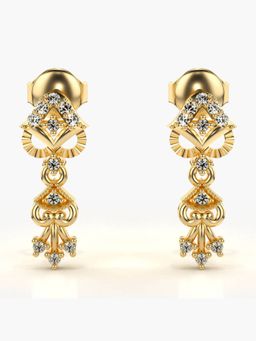 Valanova - Hallmarked 14K Gold and Certified Lab Grown Diamond 0.18Cts Gold Drop Earrings
