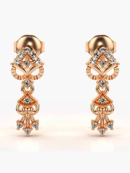 Valanova - Hallmarked 14K Gold and Certified Lab Grown Diamond 0.18Cts Rose Gold Drop Earrings