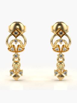 Valanova - Hallmarked 14K Gold and Certified Lab Grown Diamond 0.10Cts Gold Drop Earrings