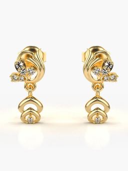 Valanova - Hallmarked 14K Gold and Certified Lab Grown Diamond 0.13Cts Gold Drop Earrings