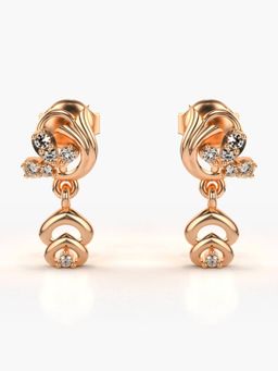 Valanova - Hallmarked 14K Gold and Certified Lab Grown Diamond 0.13Cts Rose Gold Drop Earrings