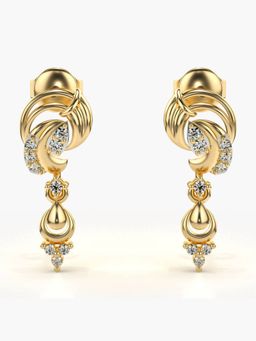 Valanova - Hallmarked 14K Gold and Certified Lab Grown Diamond 0.18Cts Gold Drop Earrings