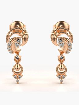 Valanova - Hallmarked 14K Gold and Certified Lab Grown Diamond 0.18Cts Rose Gold Drop Earrings
