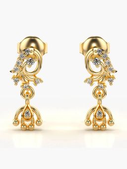 Valanova - Hallmarked 14K Gold and Certified Lab Grown Diamond 0.13Cts Gold Drop Earrings