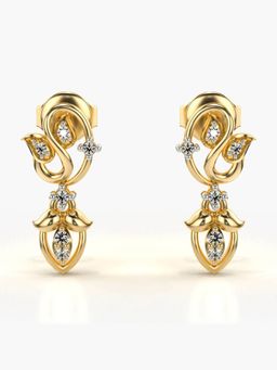 Valanova - Hallmarked 14K Gold and Certified Lab Grown Diamond 0.21Cts Gold Drop Earrings