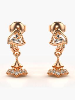 Valanova - Hallmarked 14K Gold and Certified Lab Grown Diamond 0.22Cts Rose Gold Drop Earrings