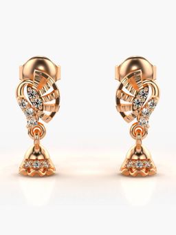 Valanova - Hallmarked 14K Gold and Certified Lab Grown Diamond 0.15Cts Rose Gold Drop Earrings