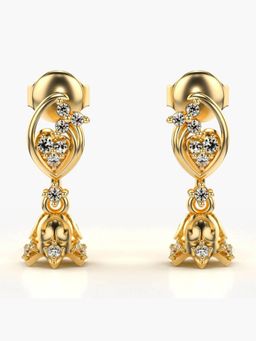Valanova - Hallmarked 14K Gold and Certified Lab Grown Diamond 0.18Cts Gold Drop Earrings