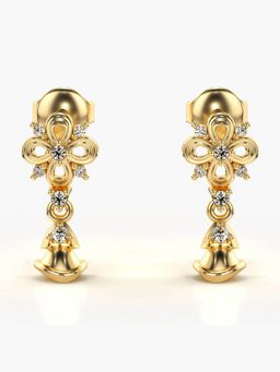 Valanova - Hallmarked 14K Gold and Certified Lab Grown Diamond 0.14Cts Gold Drop Earrings