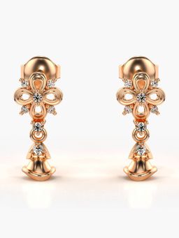Valanova - Hallmarked 14K Gold and Certified Lab Grown Diamond 0.14Cts Rose Gold Drop Earrings