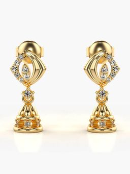 Valanova - Hallmarked 14K Gold and Certified Lab Grown Diamond 0.18Cts Gold Drop Earrings