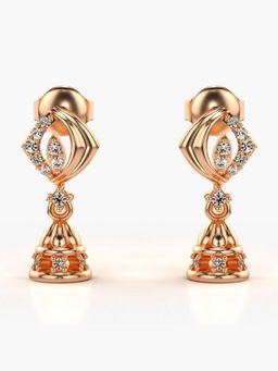 Valanova - Hallmarked 14K Gold and Certified Lab Grown Diamond 0.18Cts Rose Gold Drop Earrings