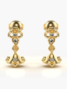 Valanova - Hallmarked 14K Gold and Certified Lab Grown Diamond 0.13Cts Gold Drop Earrings