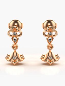 Valanova - Hallmarked 14K Gold and Certified Lab Grown Diamond 0.13Cts Rose Gold Drop Earrings