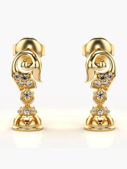 Valanova - Hallmarked 14K Gold and Certified Lab Grown Diamond 0.14Cts Gold Drop Earrings