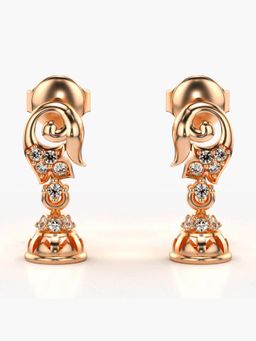 Valanova - Hallmarked 14K Gold and Certified Lab Grown Diamond 0.14Cts Rose Gold Drop Earrings