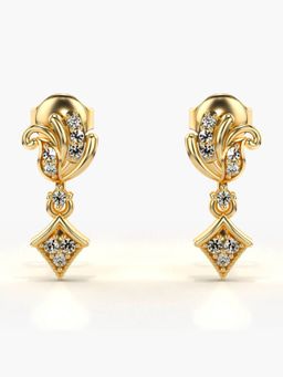 Valanova - Hallmarked 14K Gold and Certified Lab Grown Diamond 0.16Cts Gold Drop Earrings
