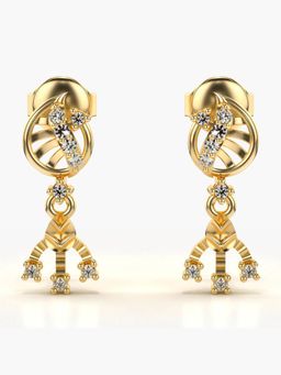 Valanova - Hallmarked 14K Gold and Certified Lab Grown Diamond 0.14Cts Gold Drop Earrings